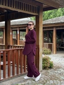 Ayışığı Oysho takım Mürdüm