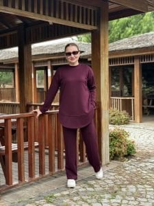 Ayışığı Oysho takım Mürdüm