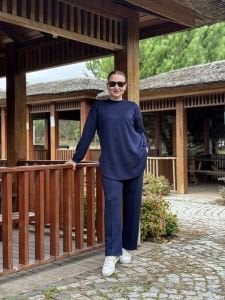 Ayışığı Oysho takım Lacivert