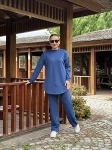 Ayışığı Oysho takım indigo