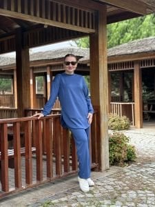 Ayışığı Oysho takım indigo