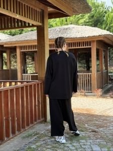 Baskılı Oysho pamuk takım siyah