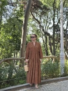 Premium pamuk katleya işlemeli taba