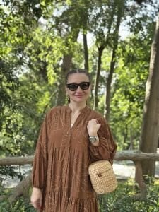 Premium pamuk katleya işlemeli taba
