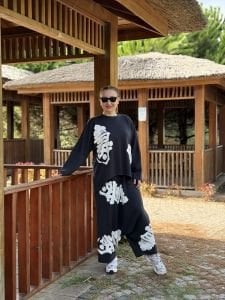 Baskılı Oysho pamuk takım laci