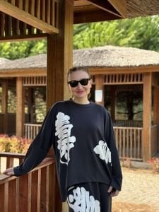 Baskılı Oysho pamuk takım laci