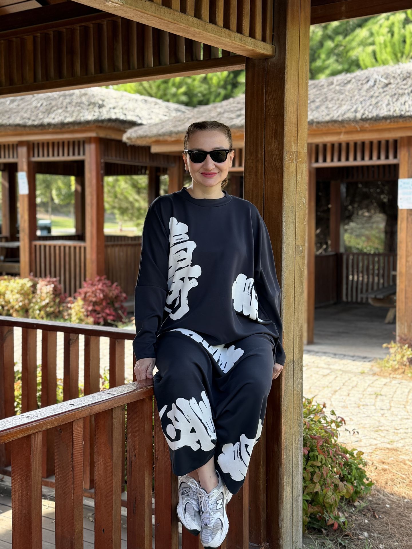 Baskılı Oysho pamuk takım laci