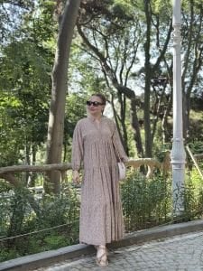 Premium pamuk katleya işlemeli vizon