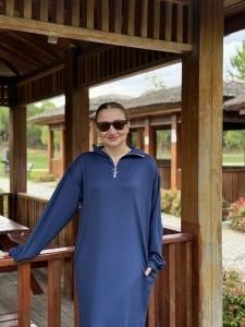 İndigo Yarım FERMUARLI OYSHO ELBİSE