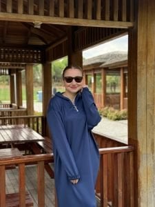 İndigo Yarım FERMUARLI OYSHO ELBİSE