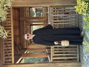 Viskon düz katleya elbise siyah