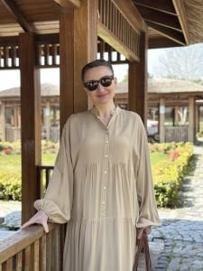 Viskon düz katleya elbise taş