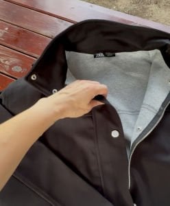 Kapüşonlu sweat detaylı Z.R Orijinal Ceket siyah