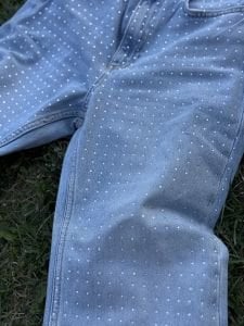 Taş İşlemeli Orjinal mng MAVİ kot pantolon