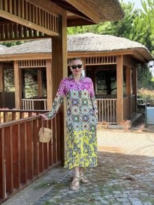 Geom gömlek elbise etek ucu sarı