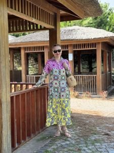 Geom gömlek elbise etek ucu sarı