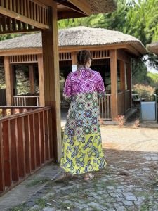 Geom gömlek elbise etek ucu sarı