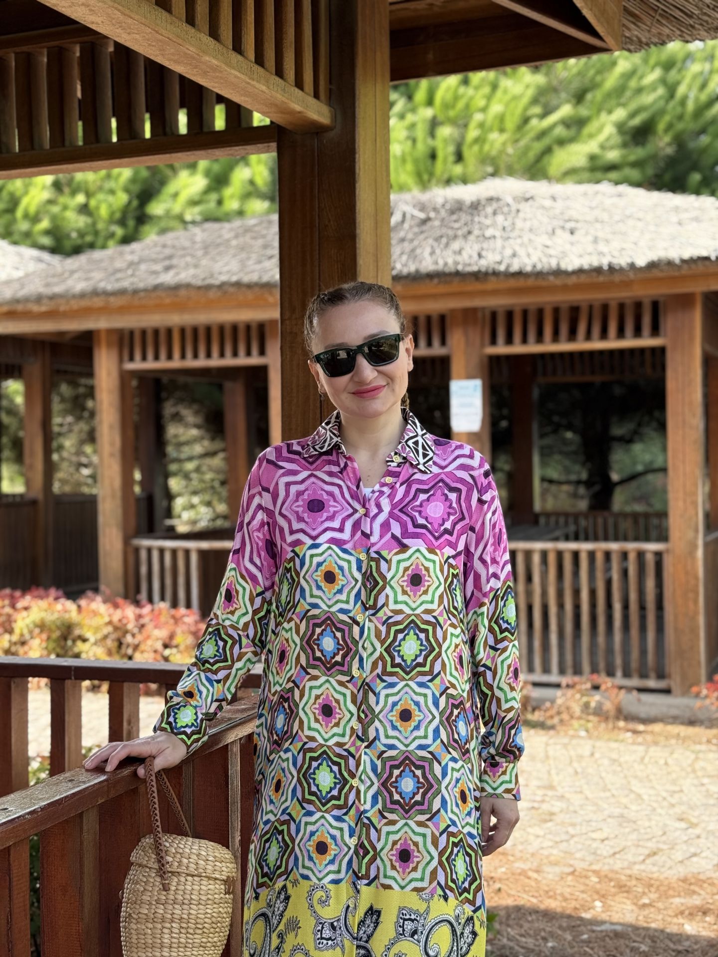 Geom gömlek elbise etek ucu sarı