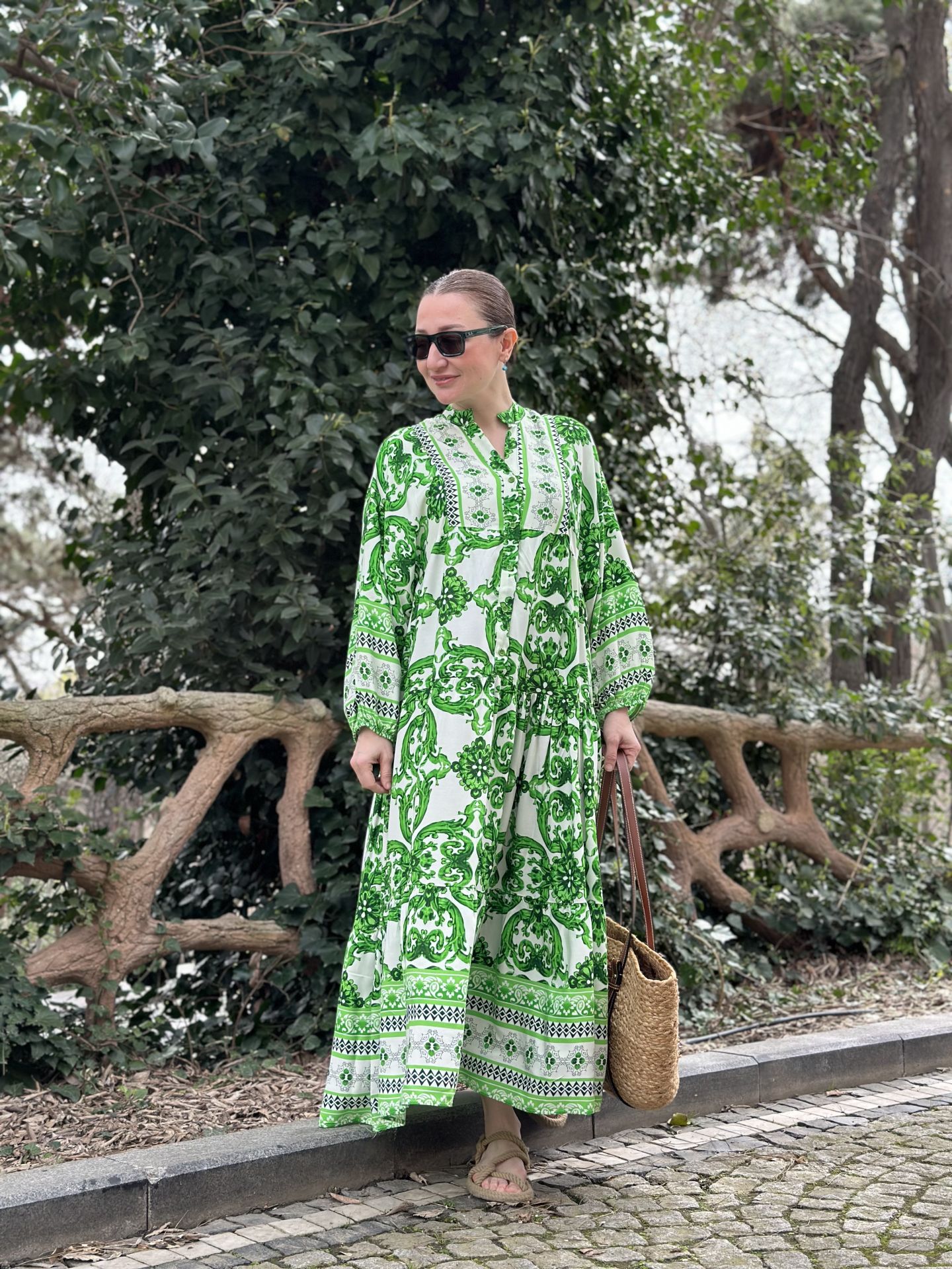 Yeşil Poyraz Katleya elbise