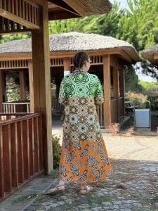 Geom gömlek elbise etek ucu turuncu