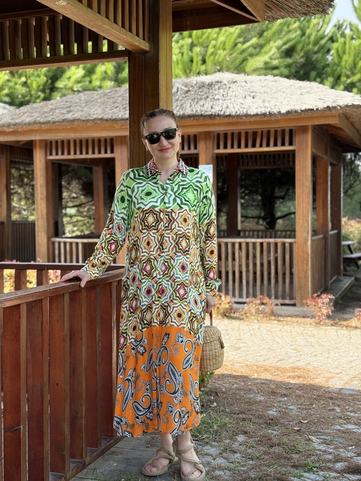 Geom gömlek elbise etek ucu turuncu