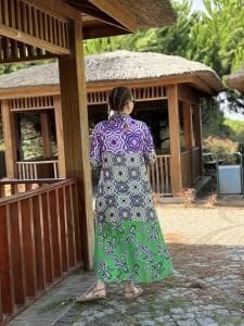 Geom gömlek elbise etek ucu turuncu