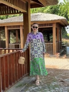 Geom gömlek elbise etek ucu turuncu