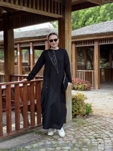 Zımbalı cepli Oysho tasarım elbise