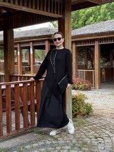 Zımbalı cepli Oysho tasarım elbise