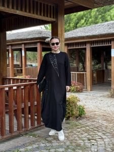 Zımbalı cepli Oysho tasarım elbise