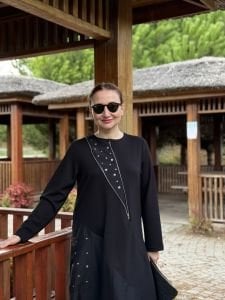 Zımbalı cepli Oysho tasarım elbise