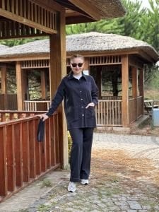 Likralı lacivert 3 cepli Ceket pantolon kot takım