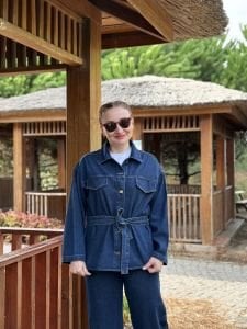 Koyu mavi kuşaklı Ceket pantolon KOT TAKIM