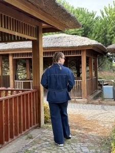 Koyu mavi kuşaklı Ceket pantolon KOT TAKIM