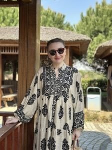 Viskon otantik katleya elbise vizon