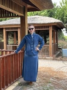Koyu mavi etekli kot takım 2794