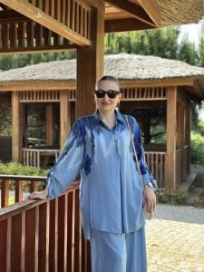 Lilyum pamuk Takım mavi
