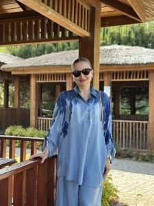 Lilyum pamuk Takım mavi