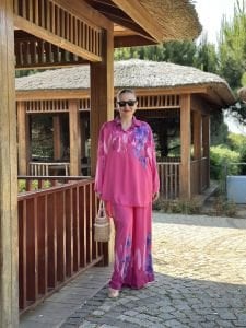Lilyum pamuk Takım Fuşya