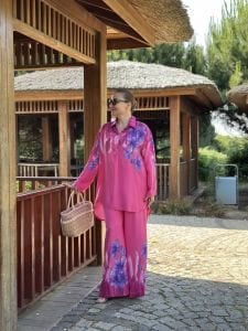 Lilyum pamuk Takım Fuşya
