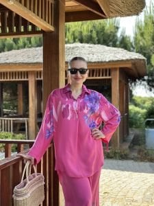 Lilyum pamuk Takım Fuşya
