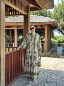 Yaprak viskon katleya yeşil