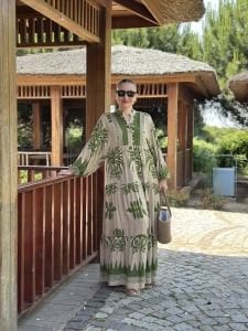 Yaprak viskon katleya yeşil