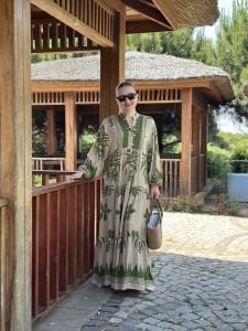 Yaprak viskon katleya yeşil