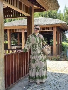 Yaprak viskon katleya yeşil