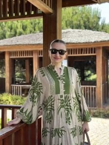 Yaprak viskon katleya yeşil