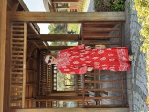 Viskon otantik katleya elbise Kırmızı