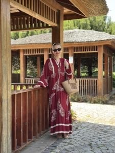 Berla Viskon katleya elbise bordo
