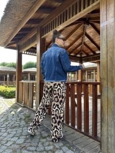 Leopar pamuklu pantolon