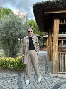 Biyeli tam fermuarlı Takım Taş